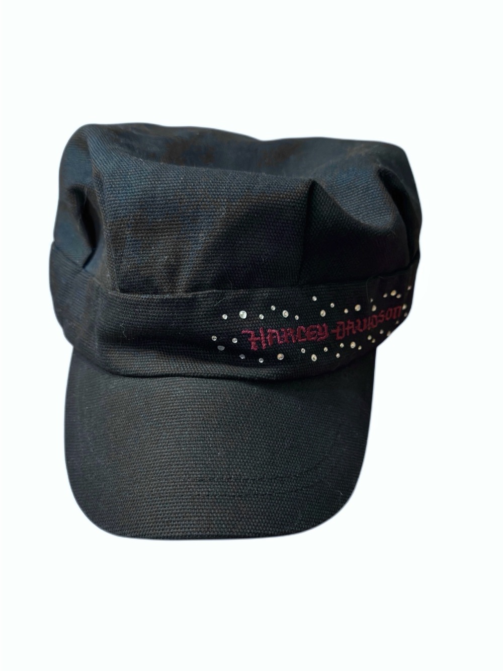 Harley-Davidson Womens L Black Rhinestone Cadet Hat